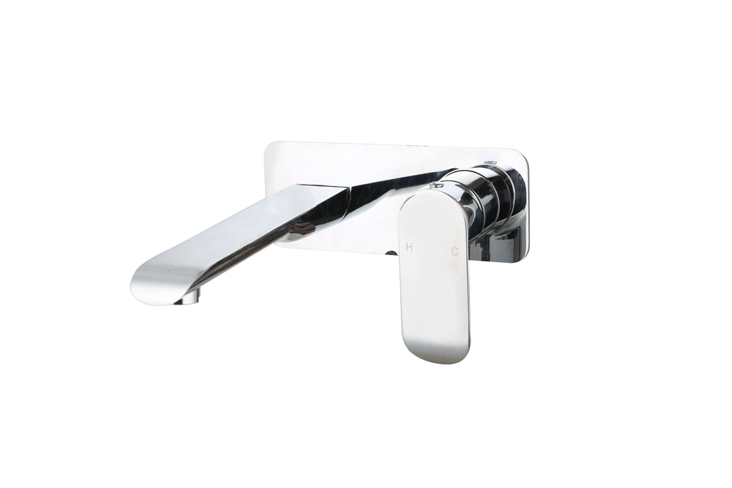 Oval Curve Wall Basin/bath Mixer With Spout