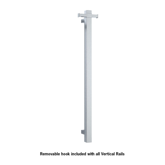 Square Vertical Single Bar Heated Towel Rail