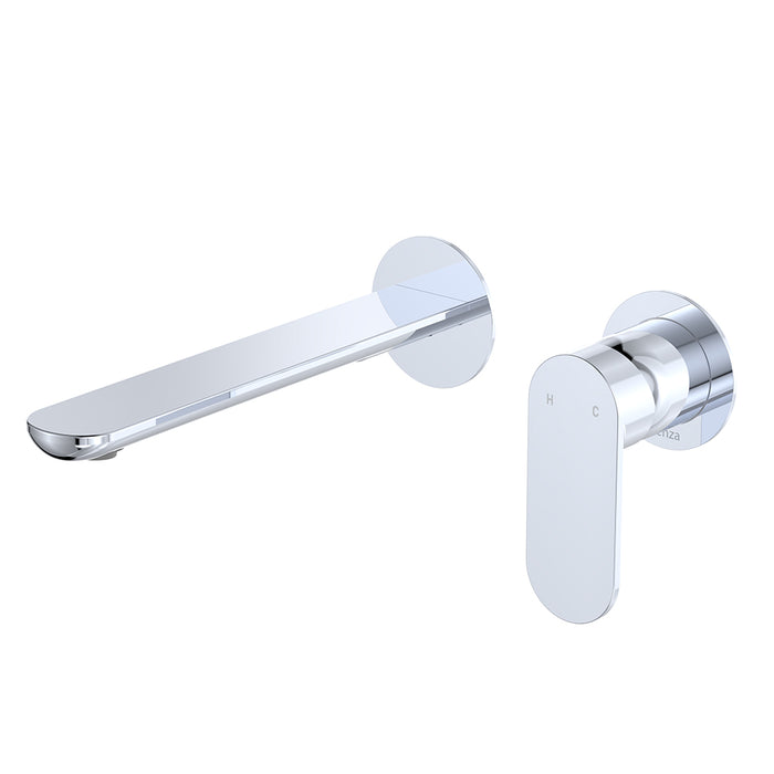 Empire Slim Basin/Bath Wall Mixer Set Round Plates 200mm LF