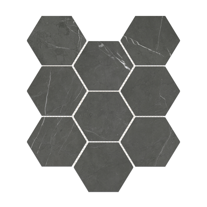 Bracca Dark Grey Matte Hexagon Mosaic 