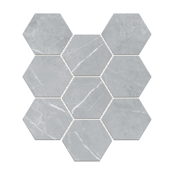 Bracca Light Grey Matte Hexagon Mosaic 