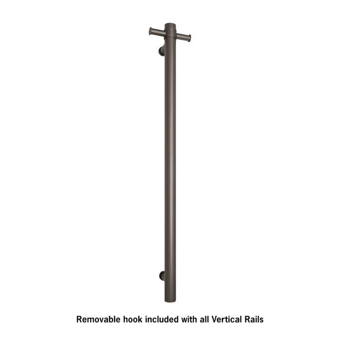 Straight Round Vertical Single Heated Towel Rail