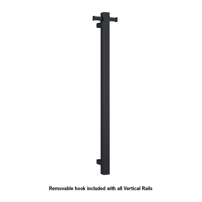 Square Vertical Single Bar Heated Towel Rail